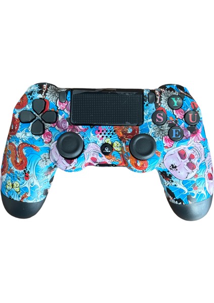 Ps4 Uyumlu Dualshock 4 Kablosuz Joystick Wireless PS4 Oyun Kolu Kurukafa Party (Ps4 / Pc Uyumlu) + Şarj Kablosu
