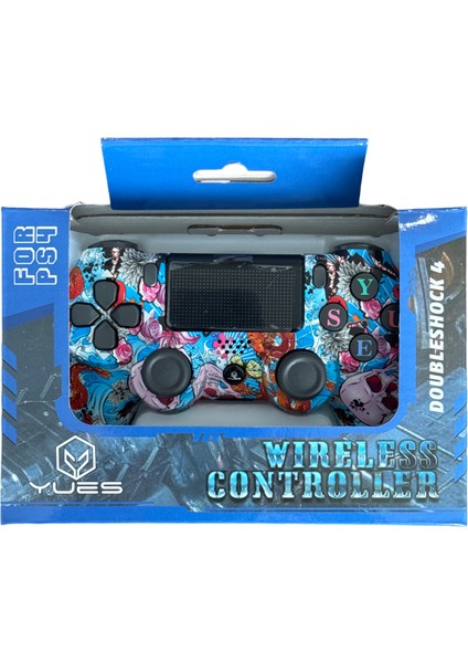 Ps4 Uyumlu Dualshock 4 Kablosuz Joystick Wireless PS4 Oyun Kolu Kurukafa Party (Ps4 / Pc Uyumlu) + Şarj Kablosu