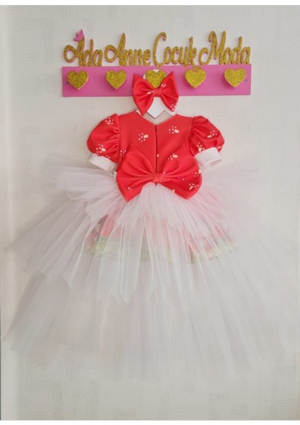 Kız Çocuk Kırmızı Başlıklı Tüllü Kuyruklu Kabarık Elbise indirimleri