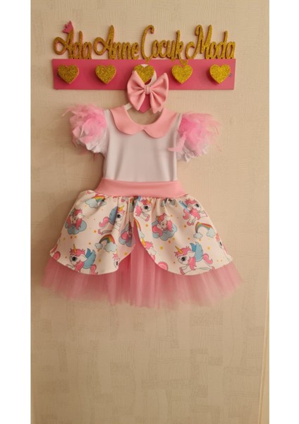 My Little Pony Unicorn Desenli Kabarık Bebe Yaka Elbise indirimleri