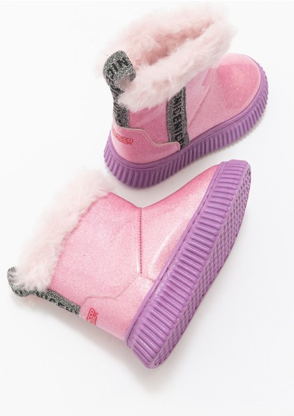 Kız Çocuk Pembe Simli Suni Deri Kürklü Anatomik Kar Botu indirimleri