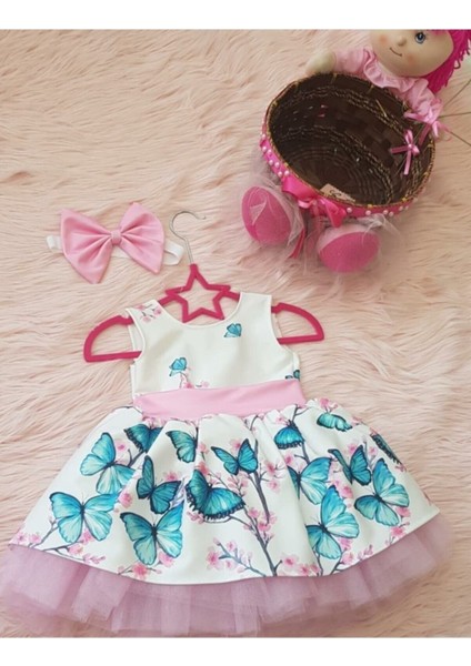 Kelebekli Kiz Çocuk Elbise