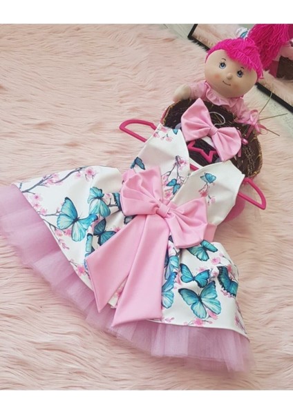 Kelebekli Kiz Çocuk Elbise modelleri