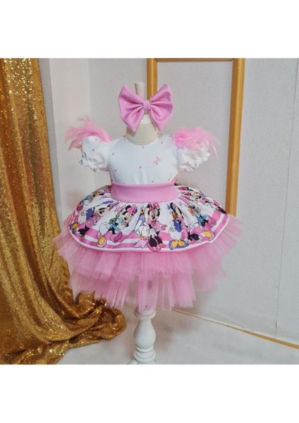 Kız Çocuk Minnie Miki Mouse Tüllü Kabarık Elbise modelleri