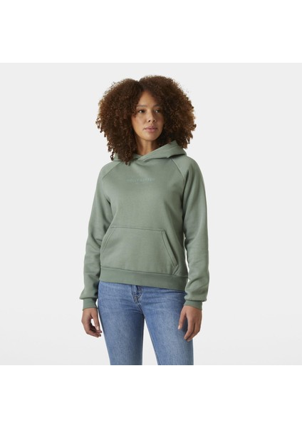 W Cotton Fleece Hoodıe Sweatshırt HHA.54161-GREYCACTUS