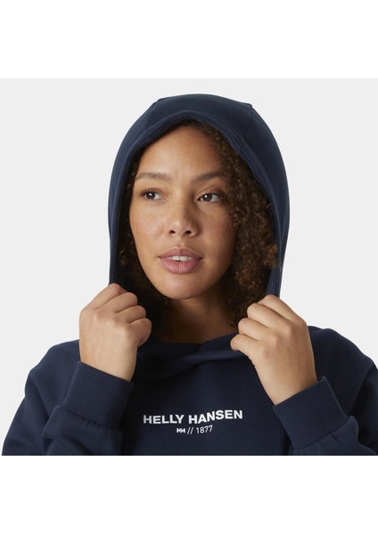 W Cotton Fleece Hoodıe Sweatshırt HHA.54161-NAVY