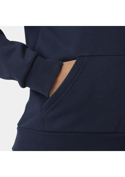 W Cotton Fleece Hoodıe Sweatshırt HHA.54161-NAVY