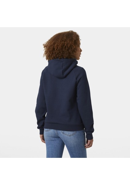 W Cotton Fleece Hoodıe Sweatshırt HHA.54161-NAVY