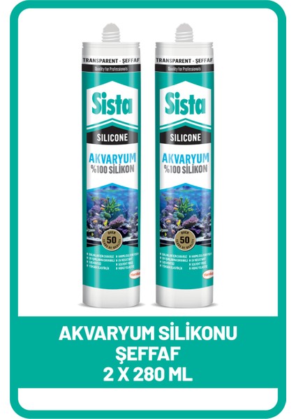 Akvaryum Silikonu Şeffaf 280 ml x 2 Adet