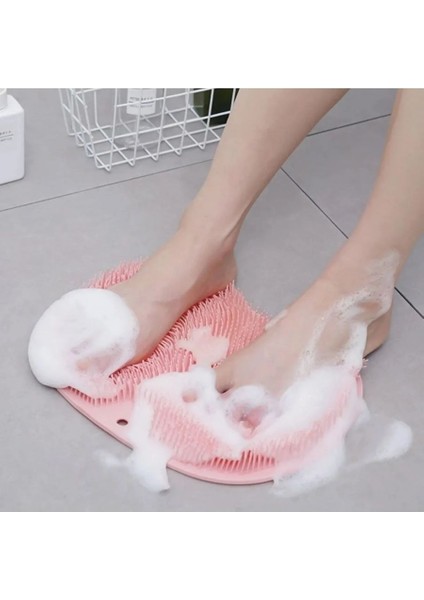 Krizantem Vantuzlu Banyo Fırçası Masaj Pedi Sırt Ayak Kesesi Yıkama Aleti | Sırt Lifi Ayak Matı