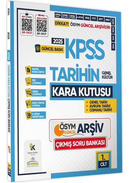 2025 KPSS Tarihin Kara Kutusu 1. Cilt ÖSYM Çıkmış Soru Havuzu Bankası