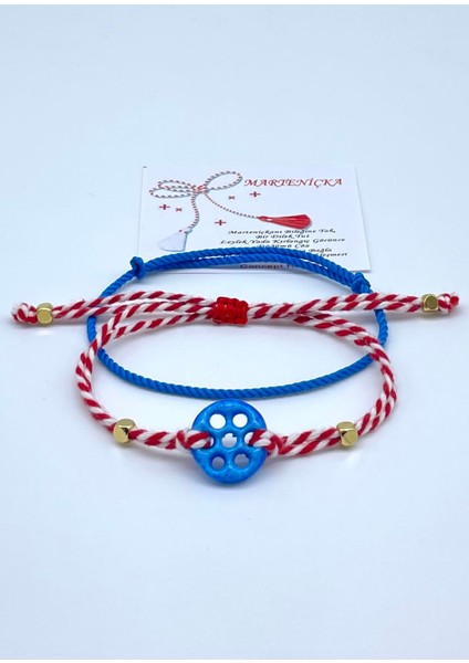 Hediyelik Marteniçkalı Süryani Nazar Boncuğu Bileklik Seti