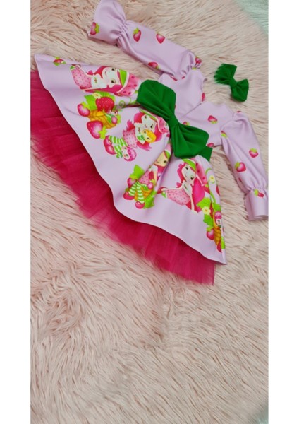 Kız Çocuk Çilek Kız Elbise Kabarık Tüllü modelleri