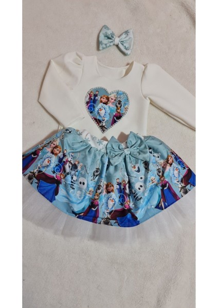 Elsa Karlar Kraliçesi Tüllü Kabarık Etek Bluz Takım