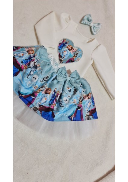 Elsa Karlar Kraliçesi Tüllü Kabarık Etek Bluz Takım fırsatları