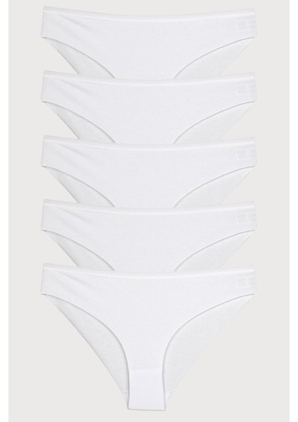 Kadın Külot 5'li Paket Lazer Kesim Pamuklu Interlok Likrali Beyaz fiyatları