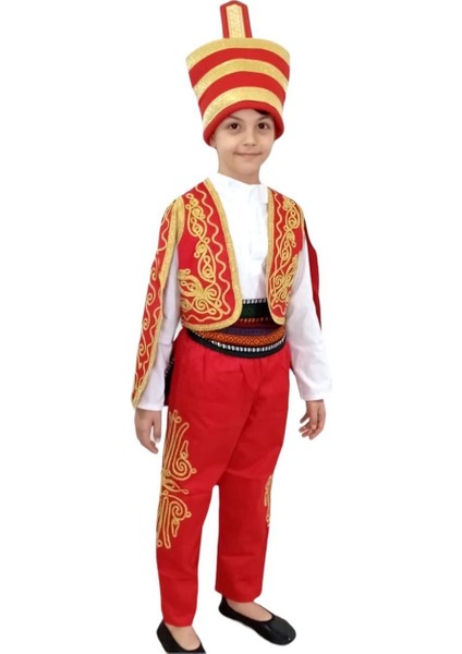 Yeniçeri Kıyafeti Kırmızı Erkek Çocuk Kıyafeti