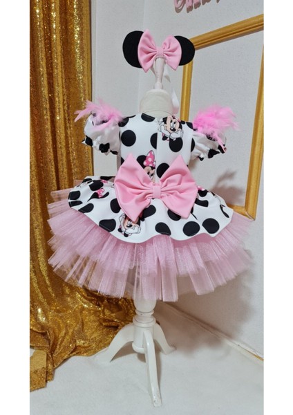 Kız Çocuk Miki Mickey Mouse Pembe Tüllü Kabarık Elbise fiyatları