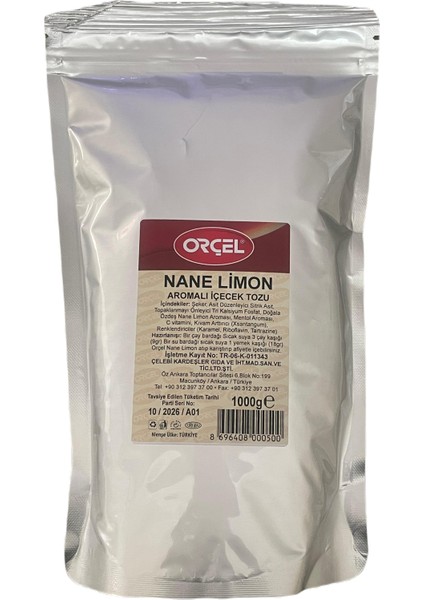 Nane Limon (Mentöllü) Aromalı İçecek Tozu Oralet 1 kg.