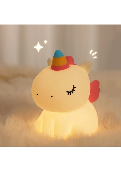 Yumuşak Silikon Unicorn Mini Gece Lambası