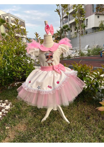 Kız Çocuk Lol Bebek Beyaz Kabarık Tasarım Elbise modelleri