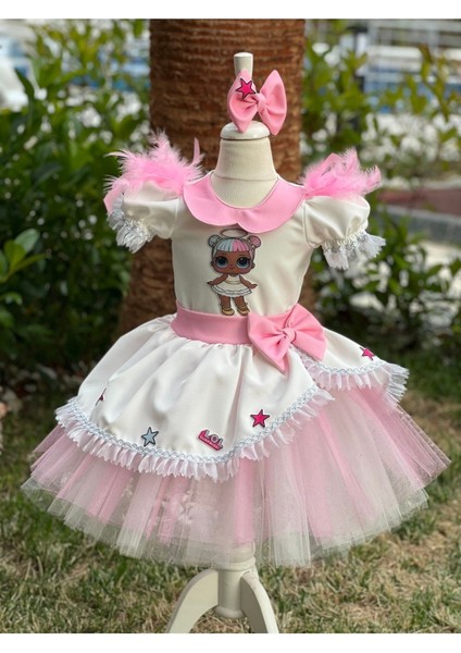 Kız Çocuk Lol Bebek Beyaz Kabarık Tasarım Elbise fırsatları