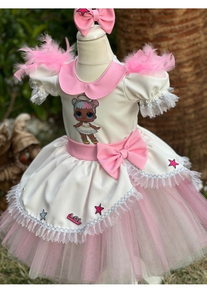 Kız Çocuk Lol Bebek Beyaz Kabarık Tasarım Elbise indirimleri