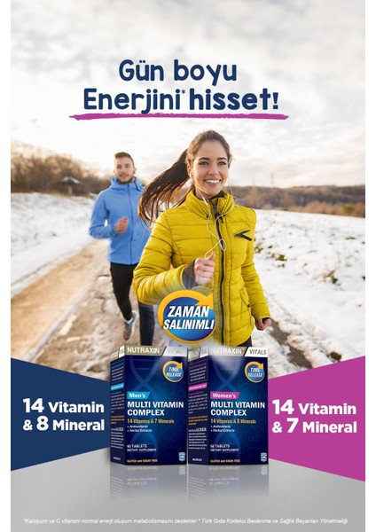 Men's MultiVitamin Complex 60 Tablet x 2 Adet