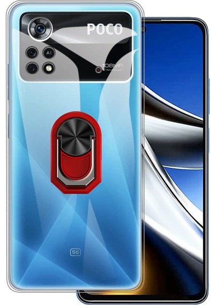 Xiaomi Poco X4 Pro 5g Kılıf Kickstand Yüzüklü Mat Sililkon Kılıf