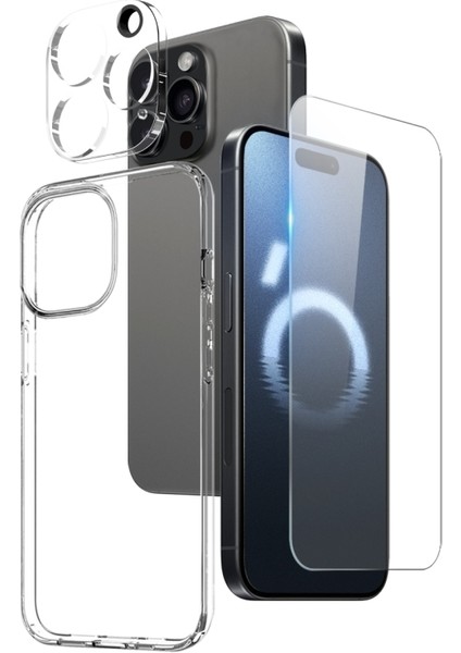 iPhone 16 Pro Kılıf 3-1 Kombin Şeffat Tpu Set Kılıf