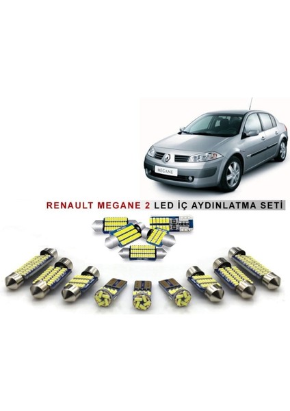 Renault Megane 2 LED İç Aydınlatma Ampul Seti Parlak Beyaz