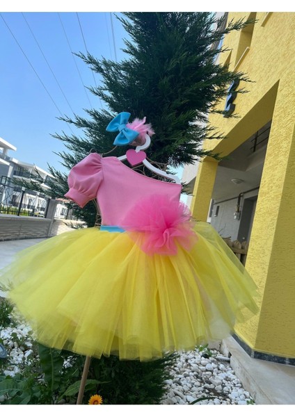 Kız Çocuk Renkli Tüllü Kabarık Abiye Elbise fiyatları
