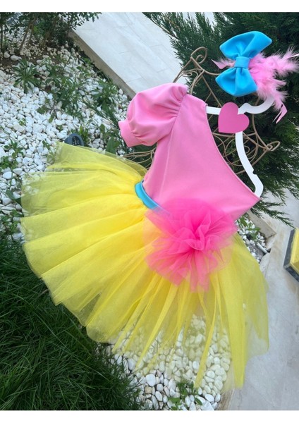 Kız Çocuk Renkli Tüllü Kabarık Abiye Elbise modelleri