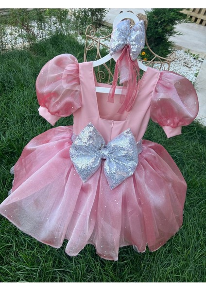 Kız Çocuk Pudra Pembe Kabarık Tüllü Abiye Elbise fiyatları