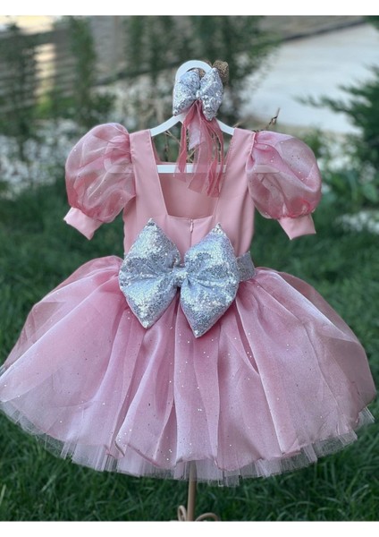 Kız Çocuk Pudra Pembe Kabarık Tüllü Abiye Elbise fırsatları