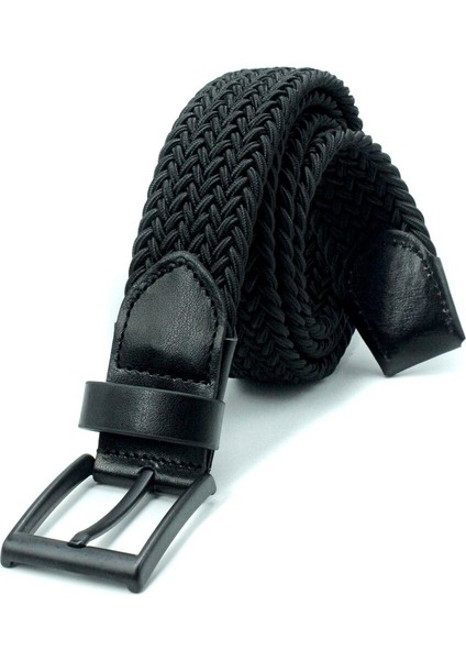 2 Adet Örgü Lastik Kemer 3,5cm - Şort Kemeri - Kot Kemeri - Kanvas Pantolon Kemeri -Siyah Yeşil fırsatları