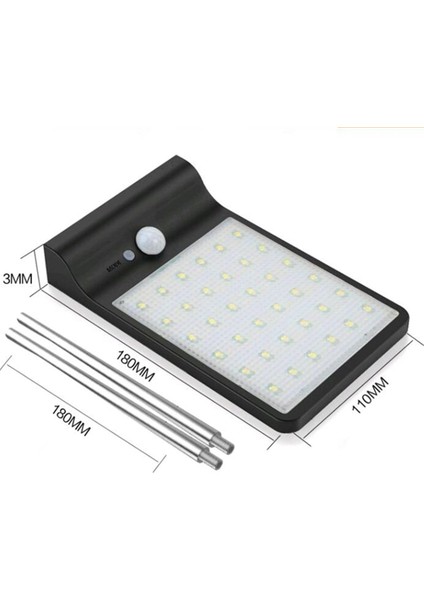 36 Ledli Solar Güneş Enerjili 3 Modlu Uzaktan Kumandalı Hareket Sensörlü Bahçe Aydınlatma Lambası