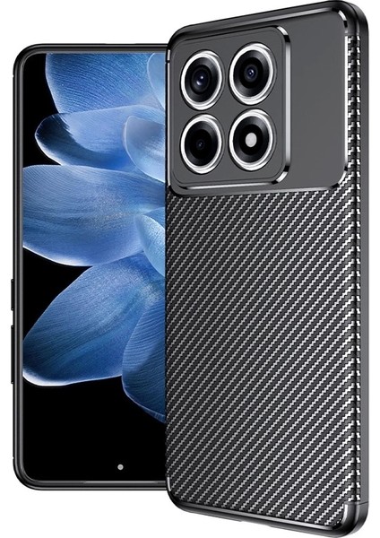 Xiaomi 14T Kılıf Redclick Negro Karbon Görünüm Silikon Kapak
