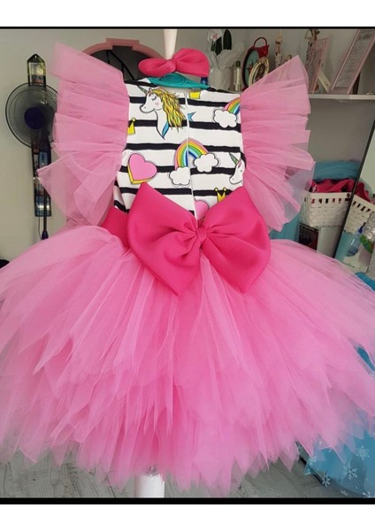 Kız Çocuk My Little Pony Unicorn Pembe Tüllü Kabarık Elbise