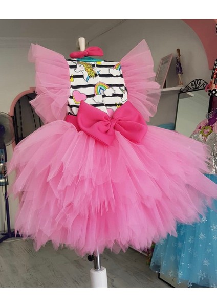 Kız Çocuk My Little Pony Unicorn Pembe Tüllü Kabarık Elbise