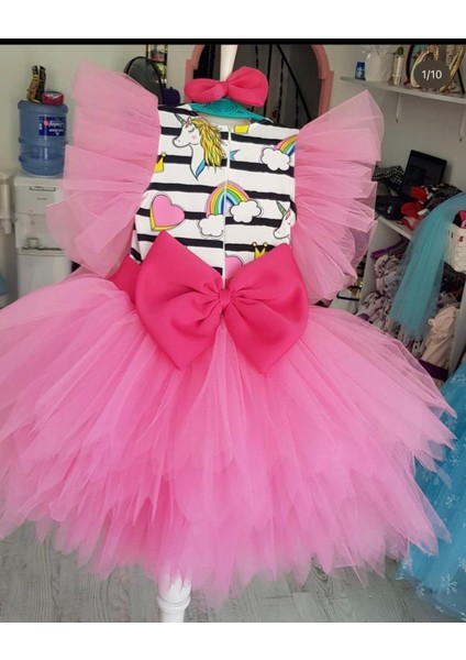 Kız Çocuk My Little Pony Unicorn Pembe Tüllü Kabarık Elbise