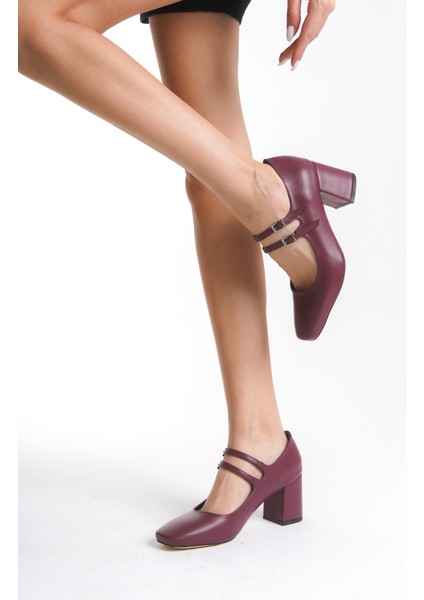 Carol Bordo Kadın Topuklu Ayakkabı