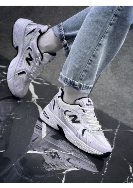 Kadın HMR053 Bağcıklı Ortopedik Spor Sneaker Ayakkabı Beyaz- Siyah modelleri