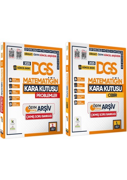 2025 DGS Matematiğin Kara Kutusu 1. - 2. Cilt ÖSYM Çıkmış Soru Bankası 2’li Set