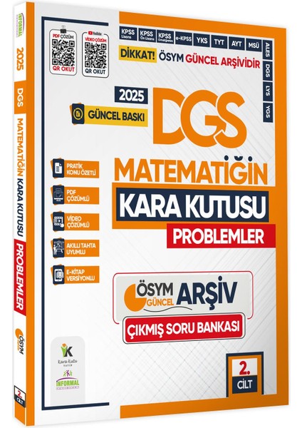 2025 DGS Matematiğin Kara Kutusu 1. - 2. Cilt ÖSYM Çıkmış Soru Bankası 2’li Set