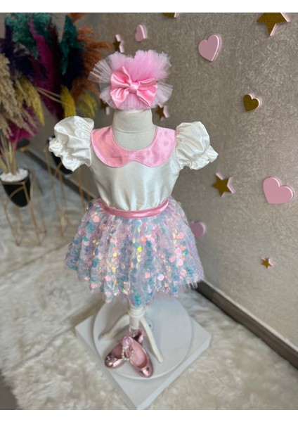 Kız Çocuk Pullu Tüllü Kabarık Deniz Kızı Elbise modelleri