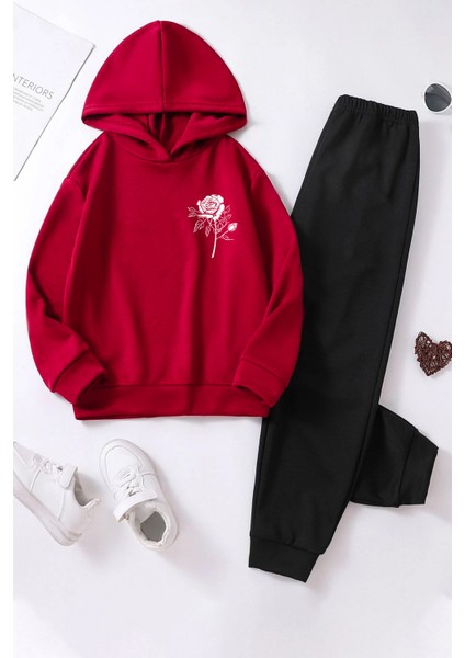 Uygun Tarz Nature Blossom Baskılı Çocuk Rahat Eşofman Takımı fiyatları