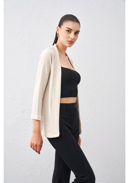 Kadın Taş Dirsek Kol Önü Açık Ceket modelleri