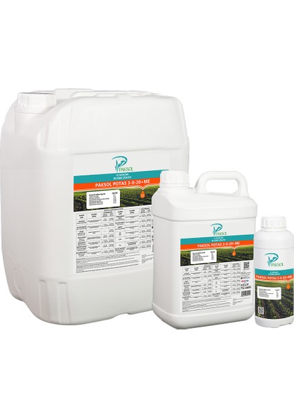 Potas 3-0-20+Me Potasyumlu Sıvı Gübre 20 Litre indirimleri