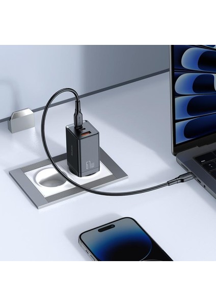 CH-1543 67W Gan5 Pro Typec USB Girişli Şarj Cihazı-Typec Typec Kablo